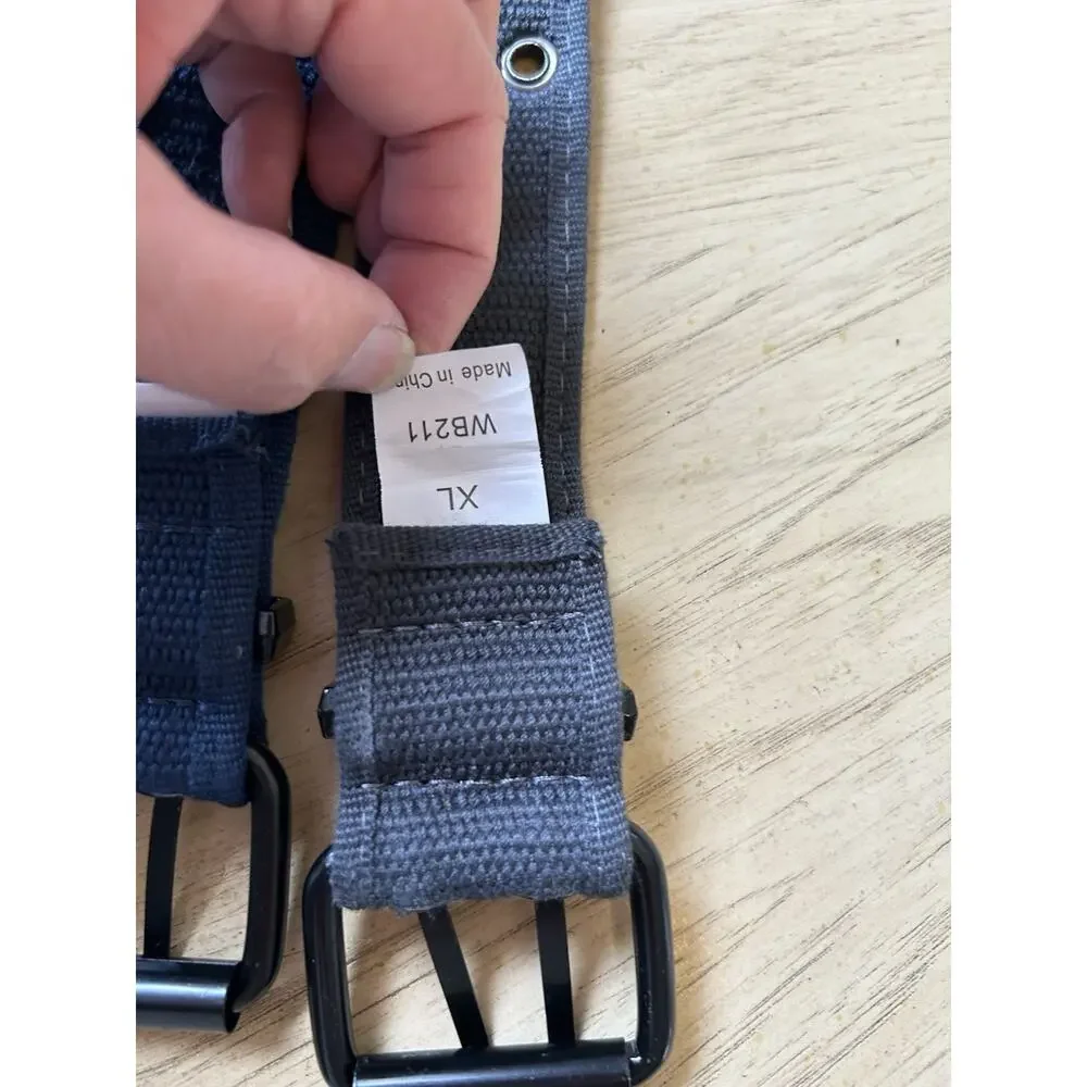 2 Canvas Belt Mens XL Casual Double Prong Heavy Duty Utility Workwear Blue Gray